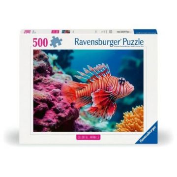 Ravensburger - Puzzle animale colorate pestele leu rosu 500 piese