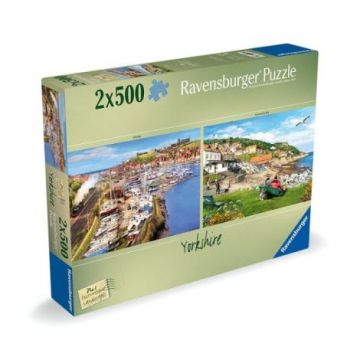 Ravensburger - Puzzle peisaje pitoresti Yorkshire Whitby si Runswick Bay 2x500 piese