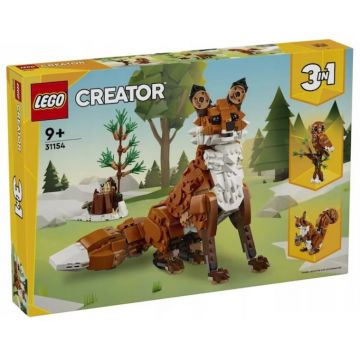 Set de constructie LEGO Creator 31154 Animale din padure: Vulpe Rosie, 3 in 1, 667 piese, +9 ani