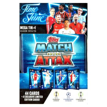 Cutie metalica cu 48 carti, Topps, UEFA Match Attax 2024-2025
