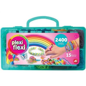 Joc creativ: Trusa cu 2400 elastice din cauciuc. Verde