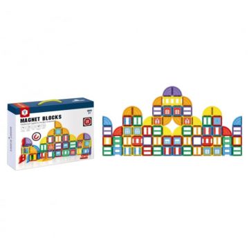 Joc STEM de constructie Magnet Blocks, cu 100 piese magnetice
