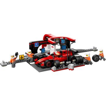 LEGO® Jucarie LEGO CITY, Boxă și mecanici F1® cu mașină Ferrari