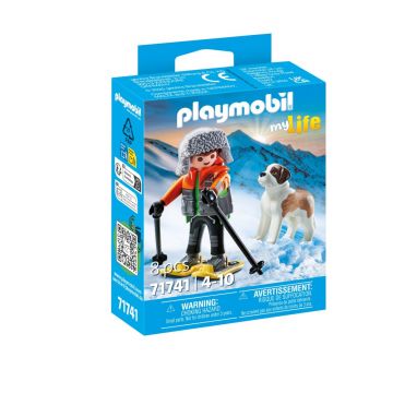 Playmobil PM71741 Figurina drumet cu animalut de colectie caine Saint Bernard