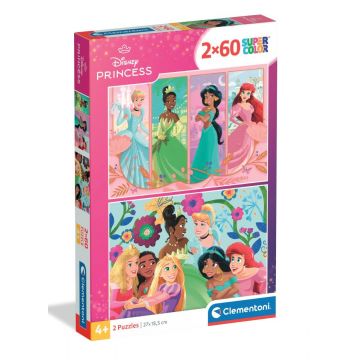 Puzzle Clementoni, Disney Princess, 2 x 60 piese