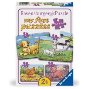 Ravensburger - Primul meu puzzle familii de animale de la ferma 2 4 6 8 piese