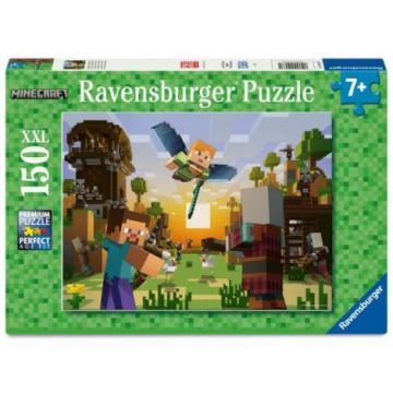 Ravensburger - Puzzle constructia Minecraft 150 piese XXL