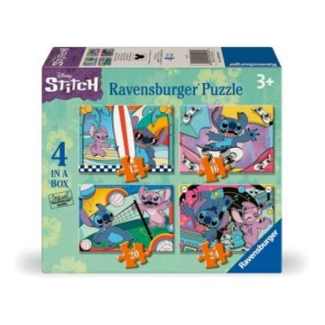 Ravensburger - Puzzle Disney Stitch 4 buc in cutie 12 16 20 24 piese