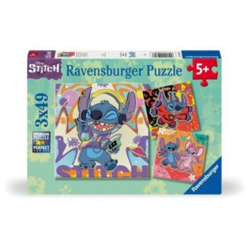 Ravensburger - Puzzle Disney Stitch in ritmul muzicii 3x49 piese