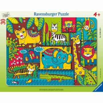 Ravensburger - Puzzle tip rama amestec vesel de animale 30 piese