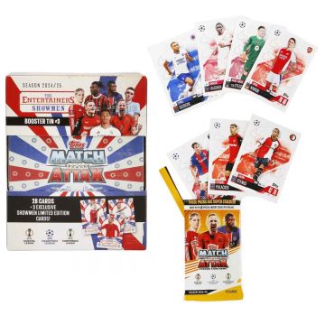 Set cartonase in cutie metalica Topps, UEFA Match Attax 2024-2025, Showmen