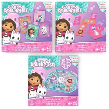 Spin Master Set 3 Jocuri Gabby's Dollhouse - Domino, carti si joc pop up