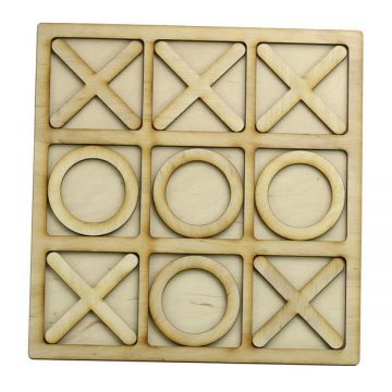Joc logica Tic Tac Toe, tip X si 0, 24 x 24 cm, lemn, OnemisFlot