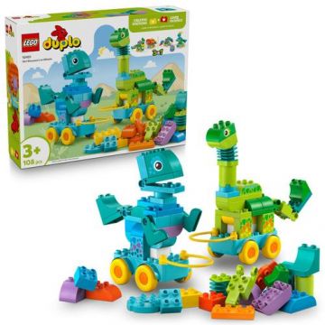 LEGO® DUPLO® - Dinozauri pe roti 3 in 1 10451, 108 piese