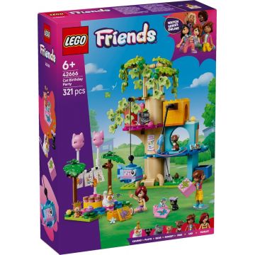 LEGO® Friends - Petrecere de ziua de nastere a pisicii si casuta din copac (42666)