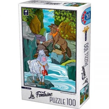 Puzzle 100: La Fontaine. Lupul si mielul