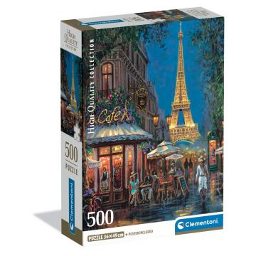 Puzzle Clementoni, Night at the Eiffel Cafe, 500 piese