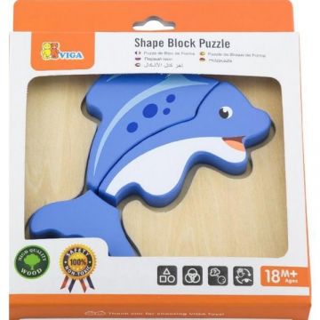 Puzzle din lemn: Delfin