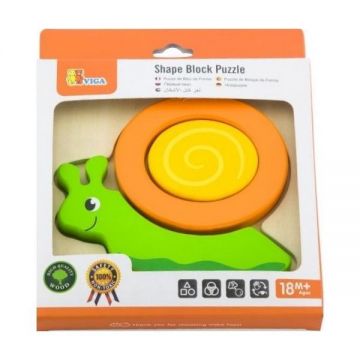 Puzzle din lemn: Melc