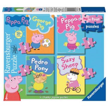 Puzzle Set 4 Buc Peppa Pig, 2 3 4 5 Piese