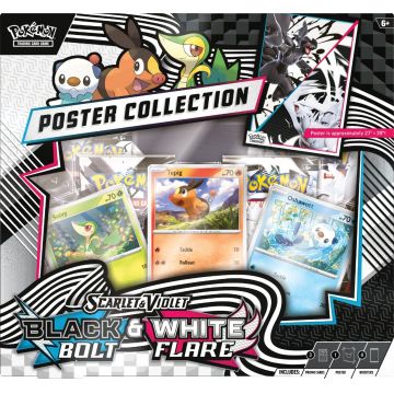 Set cartonase Pokemon TCG, Q3 Poster Collection, Black Bolt & White Flare