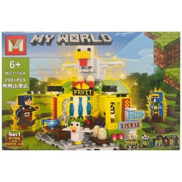 Set de constructie Mg, Minecraft My World 4 in 1, 298 piese tip lego