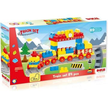 Set de constructii cu trenulet - 89 piese