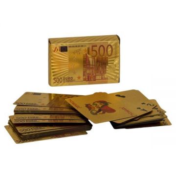 Carti de joc Poker Gold, euro auriu, plastic, 55 carti