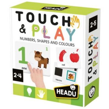 Headu - Joc Tactil numere forme si culori cu piese mari 2-4 ani