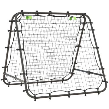 HOMCOM Poartă de Fotbal, ajustabilă, pliabilă, cadru metalic, 100 x 95 cm, Negru | Aosom Romania