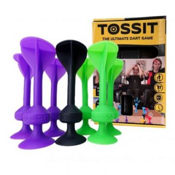 Joc de Darts cu Ventuze, Tossit, set de 7, mov-verde