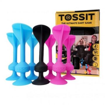 Joc de Darts cu Ventuze, Tossit, set de 7, roz-bleu