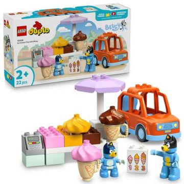 LEGO® DUPLO Bluey - Vizita cu Blue la furgoneta de inghetata 10458, 22 piese