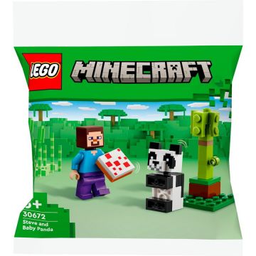 LEGO® Lego Minecraft Steve & Baby Panda pentru 6+ Ani