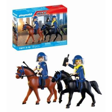 Playmobil - Jucarie de rol Echipaj de politie calare