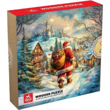 Puzzle 50 din lemn: Satul lui Mos Craciun