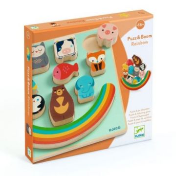 Puzzle si joc de echilibru Curcubeu, Djeco