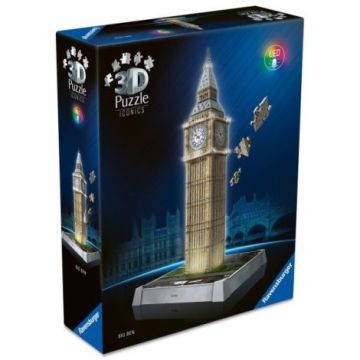Ravensburger - Puzzle 3D iconic Big Ben cu LED 216 piese model de colectie in miniatura Ravensburger - Puzzle 3D iconic Big Ben cu LED 216 piese model de colectie in miniatura