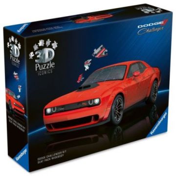 Ravensburger - Puzzle 3D iconic Dodge Challenger R/T Scat Pack Widebody 108 piese model de colectie