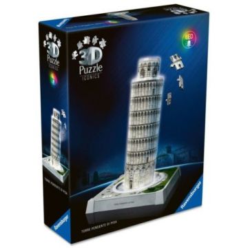 Ravensburger - Puzzle 3D iconic Turnul din Pisa cu LED 216 piese model de colectie in miniatura Ravensburger - Puzzle 3D iconic Turnul din Pisa cu LED 216 piese model de colectie in miniatura