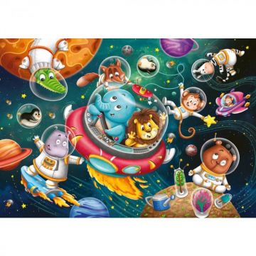 Ravensburger - Puzzle animalute in spatiu 2x12 piese