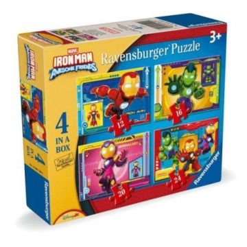 Ravensburger - Puzzle Iron Man si prietenii 4 buc in cutie 12 16 20 24 piese