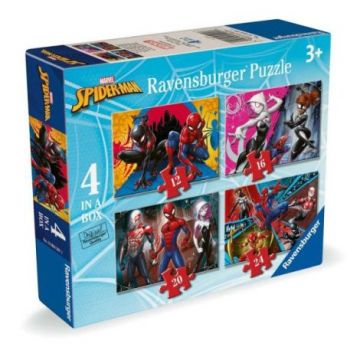 Ravensburger - Puzzle Marvel Spiderman 4 buc in cutie 12 16 20 24 piese