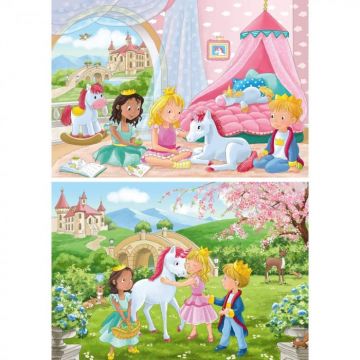 Ravensburger - Puzzle printese si unicorn 2x12 piese