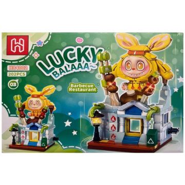 Set de constructie Labubu Micul Orasel 4 in 1, Restaurant, 202 piese