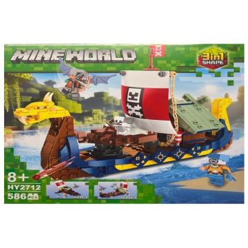 Set de constructie Minecraft World, Corabia Vikingilor, 3 moduri de constructie, 586 piese