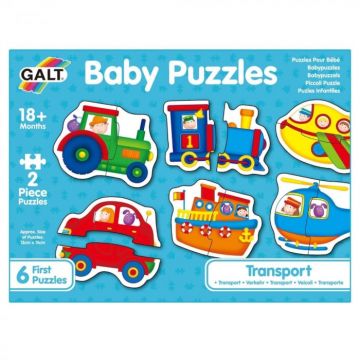 Baby Puzzles Galt - Set de 6 puzzle-uri Transport (2 piese)