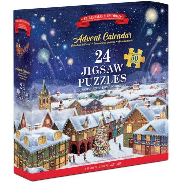 Calendar de advent, Eurographics, Amintiri de Craciun, 24 puzzle-uri, 50 piese Calendar de advent, Eurographics, Amintiri de Craciun, 24 puzzle-uri, 50 piese