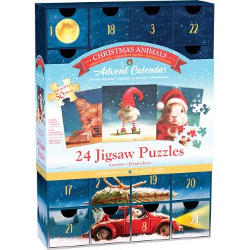 Calendar de advent, Eurographics, Animalutele si Craciunul, 24 puzzle-uri, 50 piese Calendar de advent, Eurographics, Animalutele si Craciunul, 24 puzzle-uri, 50 piese