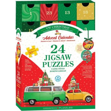 Calendar de advent, Eurographics, Volkswagen, 24 puzzle-uri, 50 piese Calendar de advent, Eurographics, Volkswagen, 24 puzzle-uri, 50 piese